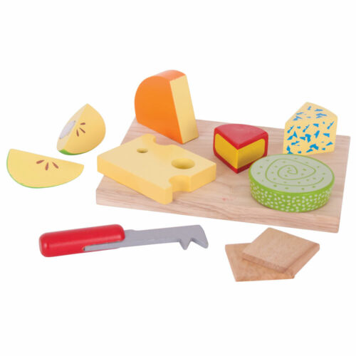 Bigjigs Toys Wooden Play Food Cheese Board Set Pretend Role Play Set