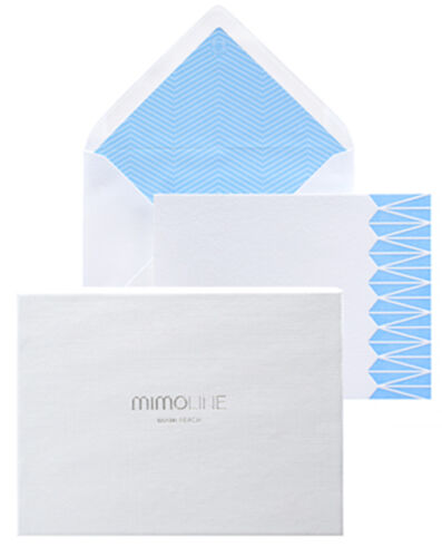 CARILLON MIMOLINE Luxury Notecards on Crane/'s paper color: sea