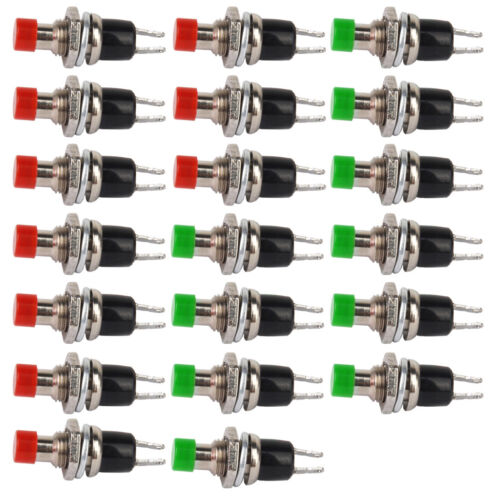 20Pcs Mini Momentary Push Button Switch for Model Railway Hobby In Red&Green 