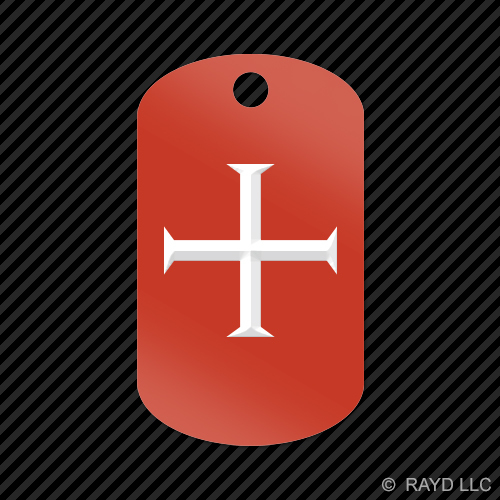 Knights Templar Keychain GI dog tag engraved many colors knight shield