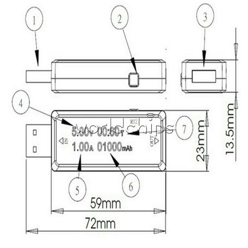 USB LCD Electronic Scam Current Voltage Trigger Power Detector Tester QC2.0 3.0