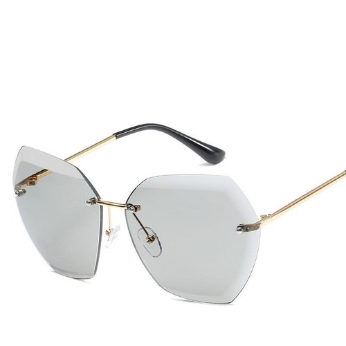 Luxury Sunglasses Rimless Women Oversized Summer Sunnies Sunshades