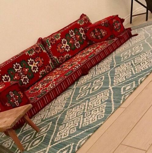Handmade Seating Sofa Arabic Turkish Majlis Oriental Floor Cushions Red Big FOAM 