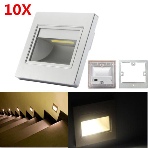 10 x 2,5W warmweiß 230V LED Wandeinbauleuchte Stufenleuchte Treppenlicht Lampe
