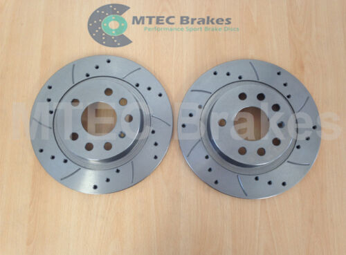 VECTRA C 279mm SOLID REAR DRILLED GROOVED BRAKE DISCS 