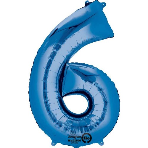 Nouveau numéro 6 Bleu Ballons Ballons 23/"//58cm L X 35/"//88cm H