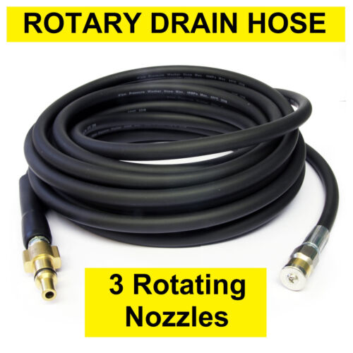 6m DRAIN CLEANING HOSE with ROTARY NOZZLE for RYOBI Domestic Pressure Washer 