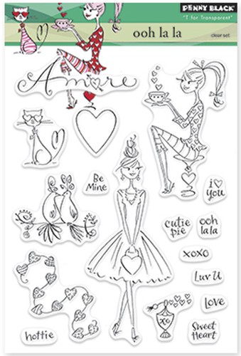 Valentine OOH La La Clear Unmounted Rubber Stamp Set PENNY BLACK 30-210 New