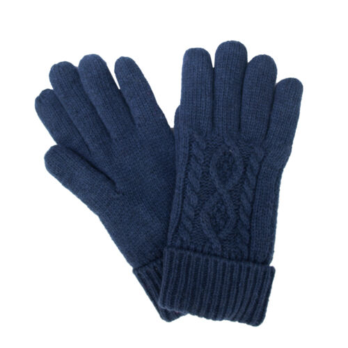 Tom Franks Mens Cable Knit Gloves with Cuff