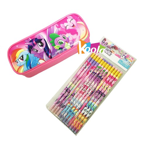 Authentic Licensed 12PCS My little Pony Wood Pencils School W// Pencil Pouch