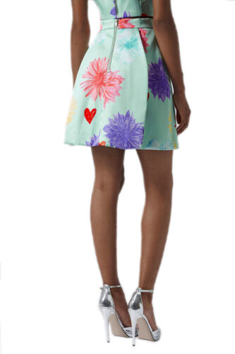 TOPSHOP Floral Heart Limited Edition A-line Short Skirt Mint Green UK 6 8 14 16 