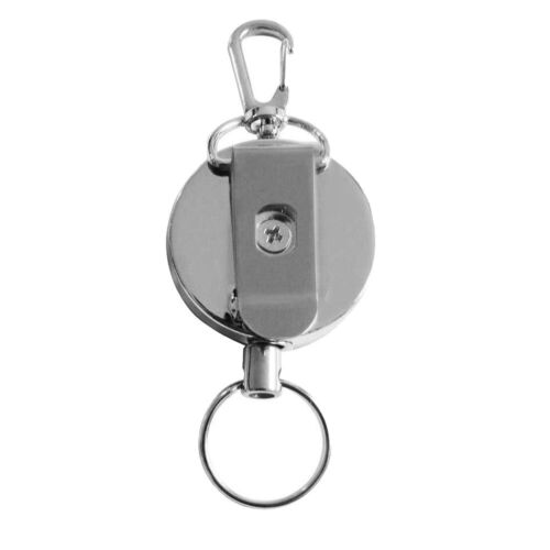 Details about  / 2x Heavy Duty Metal Retractable Gear Reel Pull Key-ring Key Chain Badge HolderSP