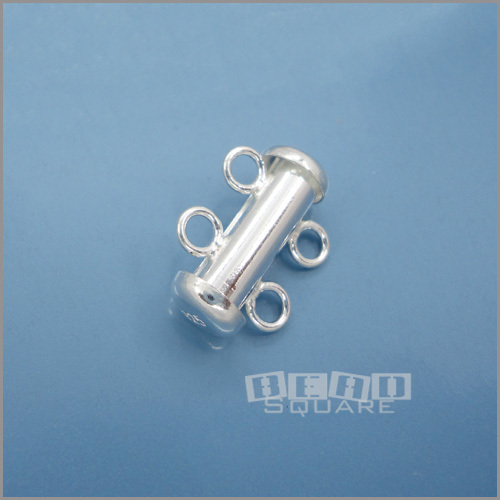 .925 Sterling Silver 2 Strand Slide Tube Clasp 15mm #33206