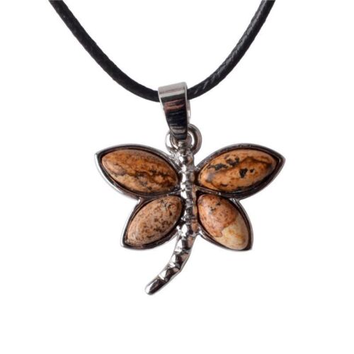 Natural Quartz Crystal Opal Gemstone Butterfly Chakra Healing Pendant Necklace