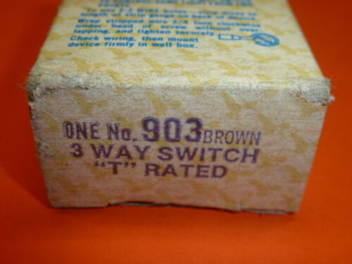BROWN or IVORY Eagle 3-WAY SWITCH #903 "T" RATED NOS