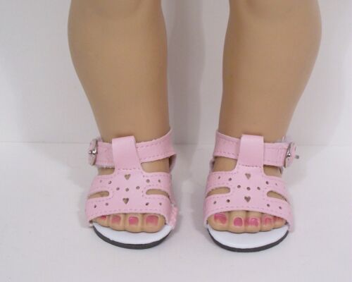 Debs LT PINK Heart-Dot CutOut Sandals Doll Shoes For 18/" American Girl