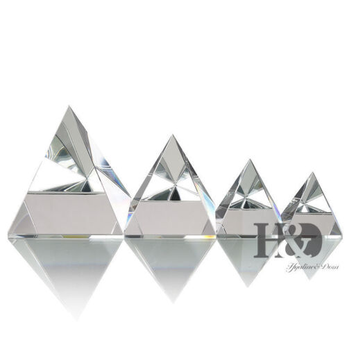 Pirámide De Cuarzo Cristal Claro Natural egipcio Decoración Hogar Decoración 3.1x3 .1 pulgadas