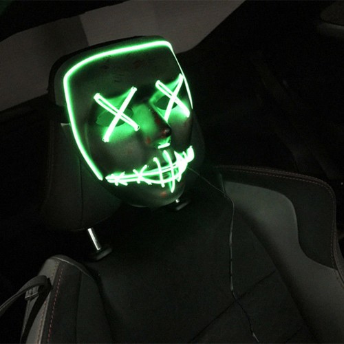 Halloween Luminous EL Wire DJ LED The Purge Movie Party Cosplay Costume Mask