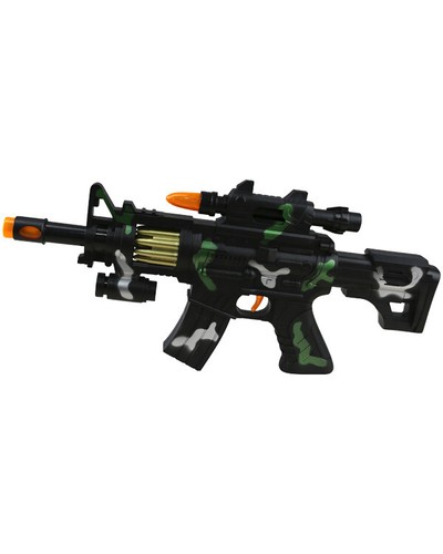 KIDS TOY GUN M4 FIREPOWER WITH FLASHING LIGHTS VIBRATION SOUND CAUSE EFFECT PLAY