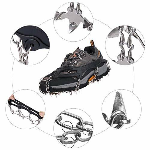 Details about / Ice Cleats Crampons 1 Pair for Boots Shoes Women Men Kids 19-Crampon,XL Black