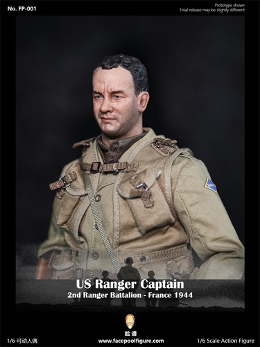 Facepoolfigure FP001 WWII US Captain 2nd Ranger Battalion France 1944 1//6 FIGURE