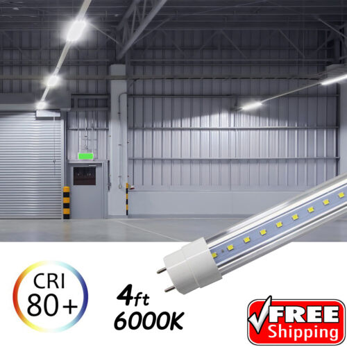 25 PACK LED G13 4FT 4 Foot T8 Tube Light Bulbs 18W 6500K Clear LENS Fluorescent