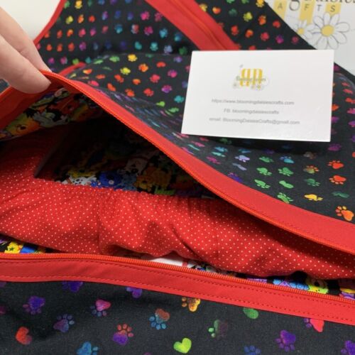 Q-Snap Project Bag Stitch/Needlecraft Rainbow Paws w/Multi Colored Dog Lining 