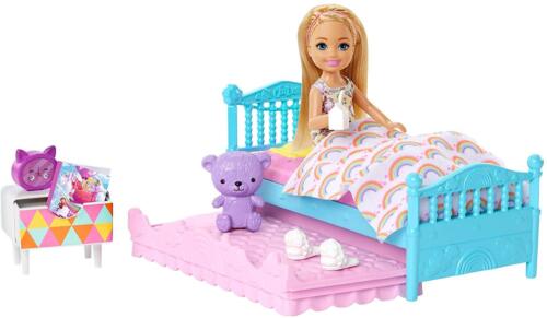 NEW IN BOX Barbie Sister Chelsea Bedtime Doll Trundle Bed & Accessories Gift Set 