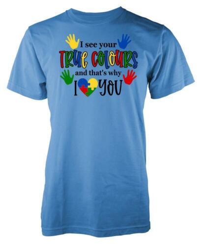 Je vois vos vraies couleurs THATS pourquoi je vous aime autisme puzzle RAINBOW KIDS T Shirt