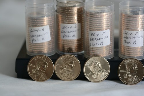 2014-D P $1 Native American Position A /& B Sacagawea Dollar 4 COINS