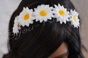 Blumen Haarreif Haarschmuck Blüten Weiß Hochzeit Haarreifen Haargesteck Neu