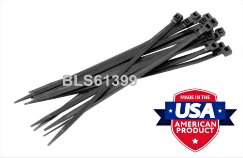 200 USA Made TOUGH TIES 4/" inch 18lb Nylon Tie Wraps Wire Cable Zip Ties Black