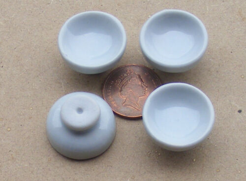 1:12 escala 4 platos de cerámica blanca 2.3cm X 1.2cm tumdee Casa De Muñecas Accesorio W23