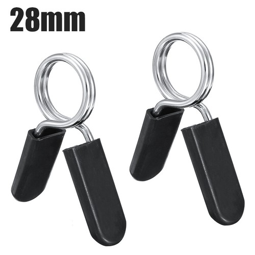 2x Barbell Bar Clamps Spring Collar Clips Gym Weight Dumbbell Lock Standard 28mm