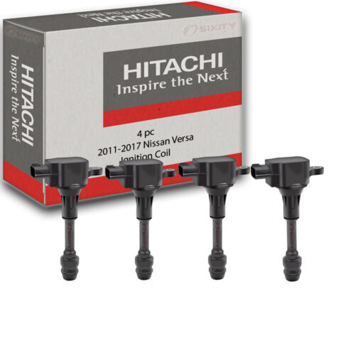 4 pc Hitachi Ignition Coil for 2011-2017 Nissan Versa 1.6L L4 Wire Spark aq 
