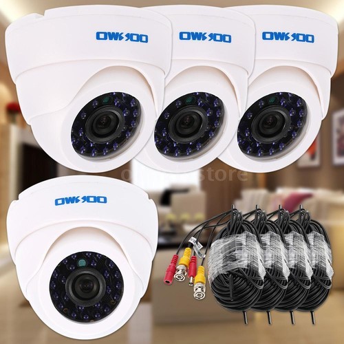 4X 800TVL CCTV Video Surveillance Dome Indoor IR Night Security Camera Kit Hot