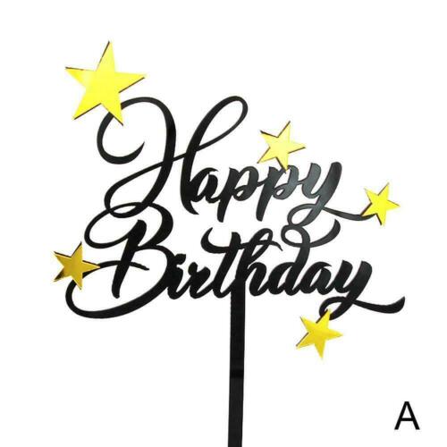 Acrylic Happy Birthday With Stars Acrylic Cake Topper For Birthday Decor Y7W1 