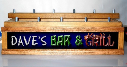 11 BEER TAP HANDLE DISPLAY LED ILLUMINATED BAR /& GRILL Bar sign PERSONALIZED