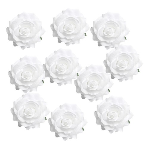 10x Artificial Silk Rose Flowers Heads DIY Wedding Scrapbooking Flower Kiss Ball
