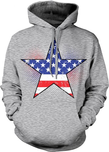 blue hoodie with white stars