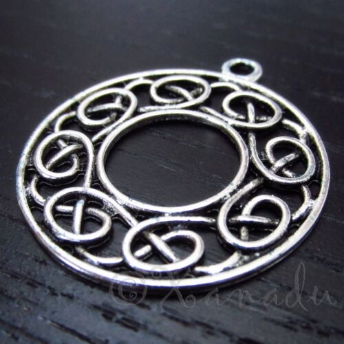 5 Or 10PCs Celtic Ring 36mm Antiqued Silver Plated Charm Pendants C4106-2