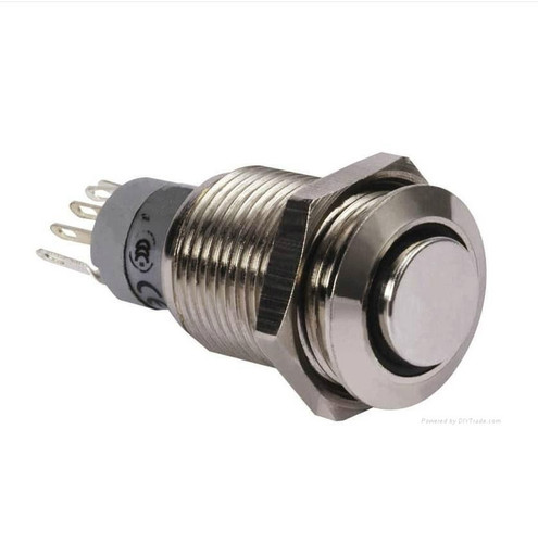 Stainless Steel Round Red Led Light 16mm 24V Push Button Switch Maintained