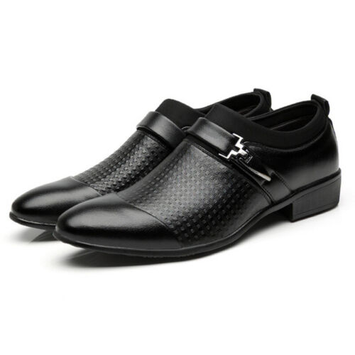 Men Leather Business Dress Shoes Oxfords Cap Toe Lace Up Soft Brogue Casual Size