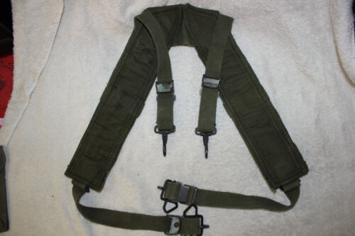US Military Issue Vietnam Era US Army USMC H Suspenders Canvas Combat Suspenders