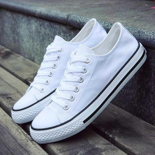 Men Women/'s Canvas Shoes Low Top Sneakers Comfy Lace Up Sports Casual Flats New