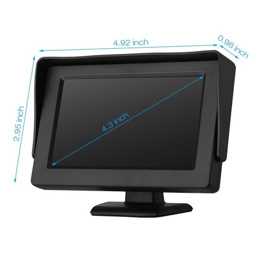 Wired Reverse Car Backup Camera With 4.3/" Rear View Mirror Monitor Kit Night UR