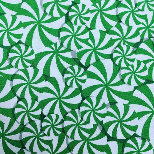Menta Verde Blanco Remolinos dulces Divertido Lindo X medio metro de tela de algodón oferta