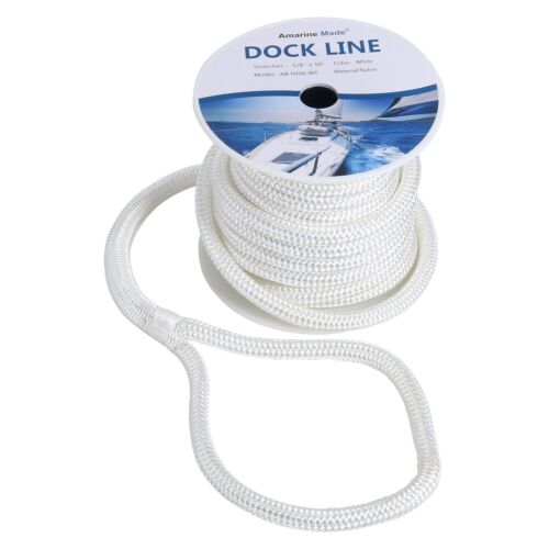 5//8/" x50 ft Double Braided Nylon Boat Marine Anchor Line Dock Mooring Rope