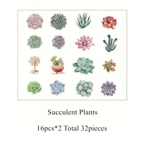 32pcs Creative Planet Flower Paper Stickers Scrapbook Diary Planner Stationery 