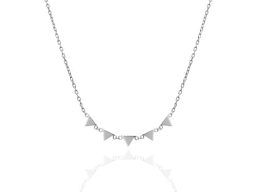 Mini Triangle Banner Necklace Pennant Geometric Minimal Dainty Sterling Silver